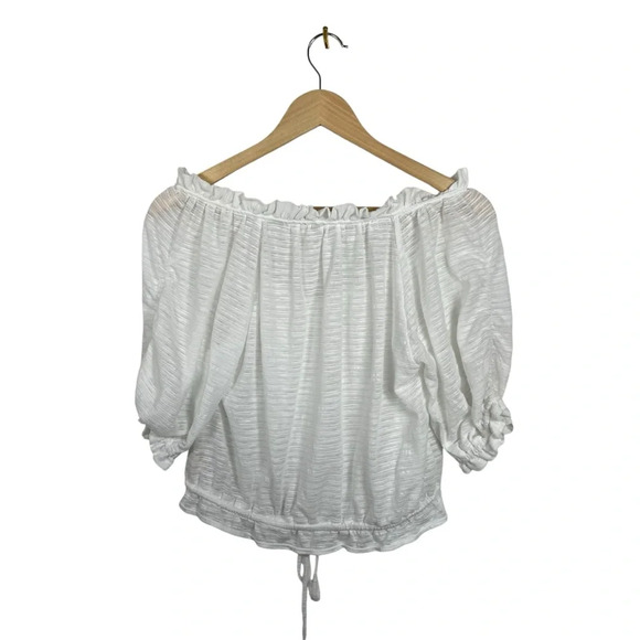 Free People Dorothy Puff Sleeve Peasant Blouse in White Size M - Picture 10 of 12